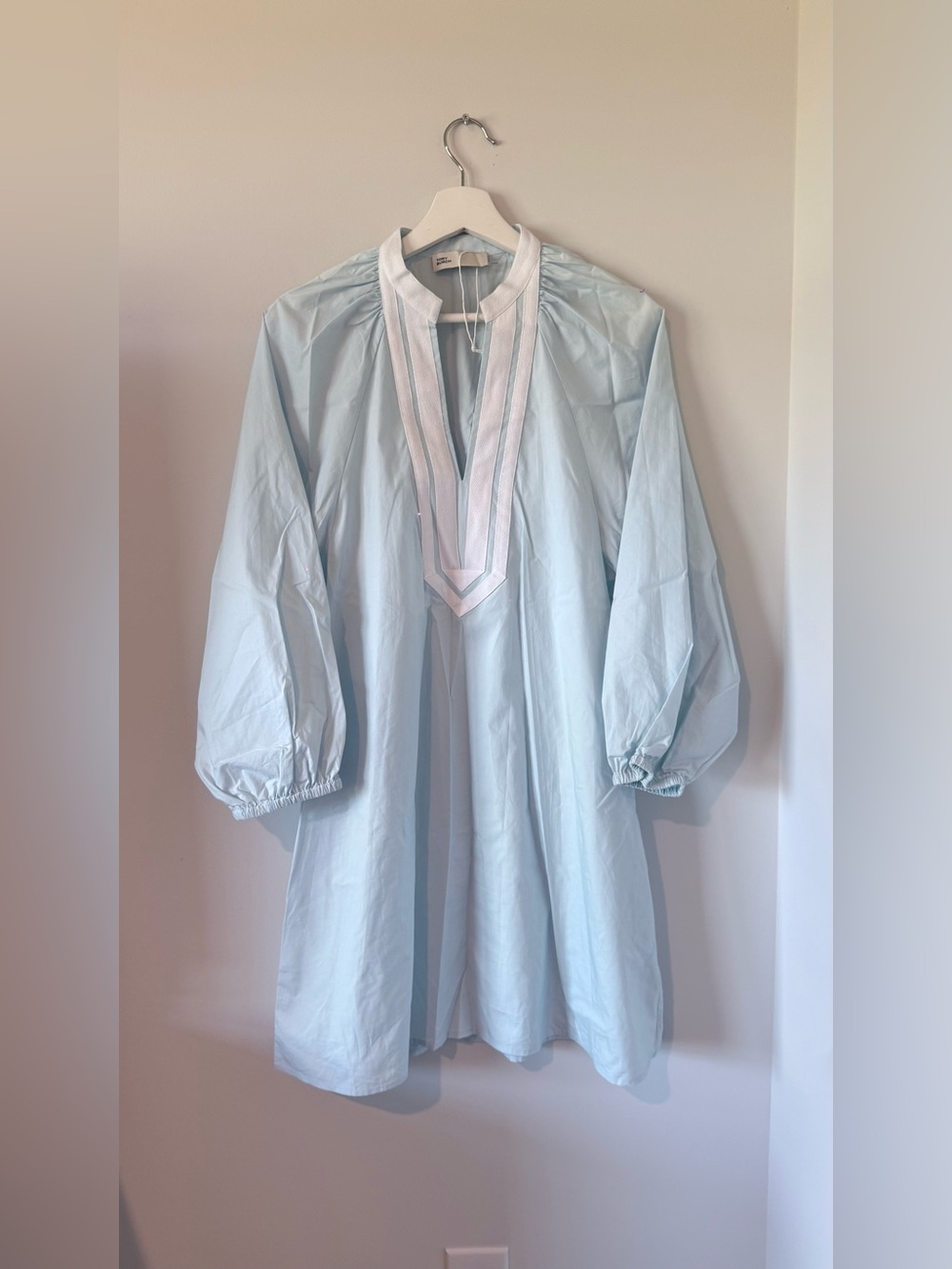 Tory Burch Dress Cotton Blue Minimalist Designer Women S Summer Vacation Travel